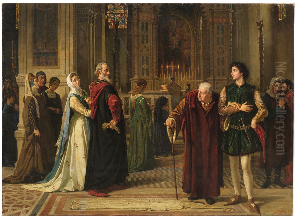 Odi vecchi, amori nuov Oil Painting by Francesco Saverio Altamura