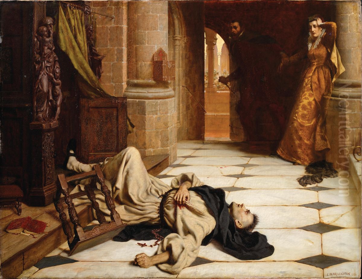 The Confessional Oil Painting by Edmund Leighton