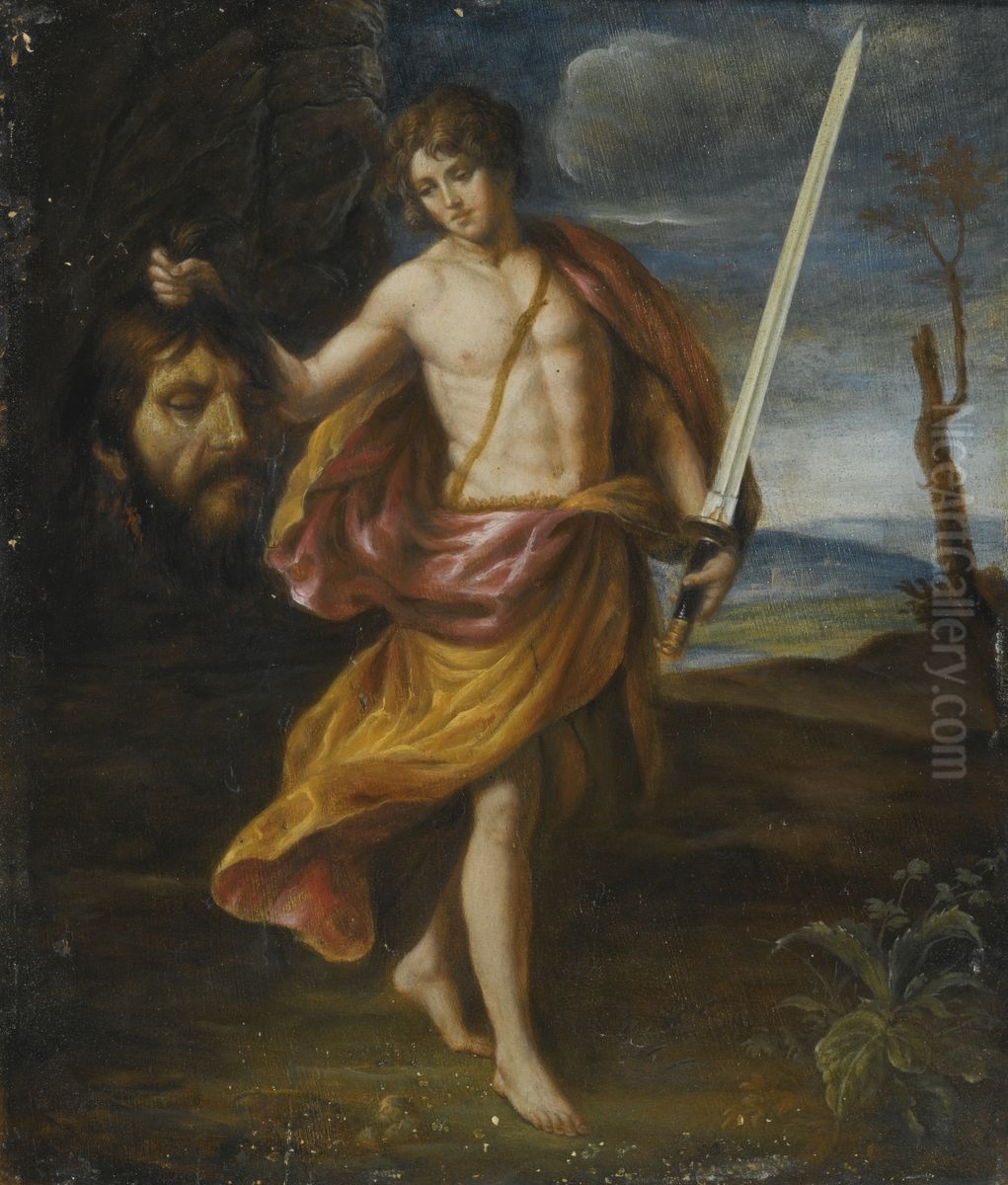 David with the Head of Goliath Oil Painting by Alessandro Turchi
