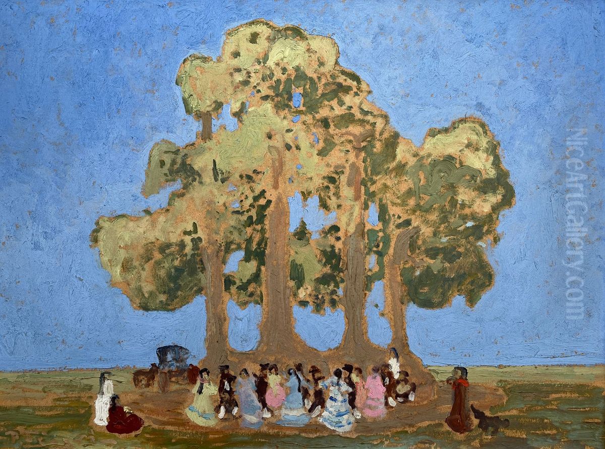 Pericon bajo los ombues Oil Painting by Pedro Figari