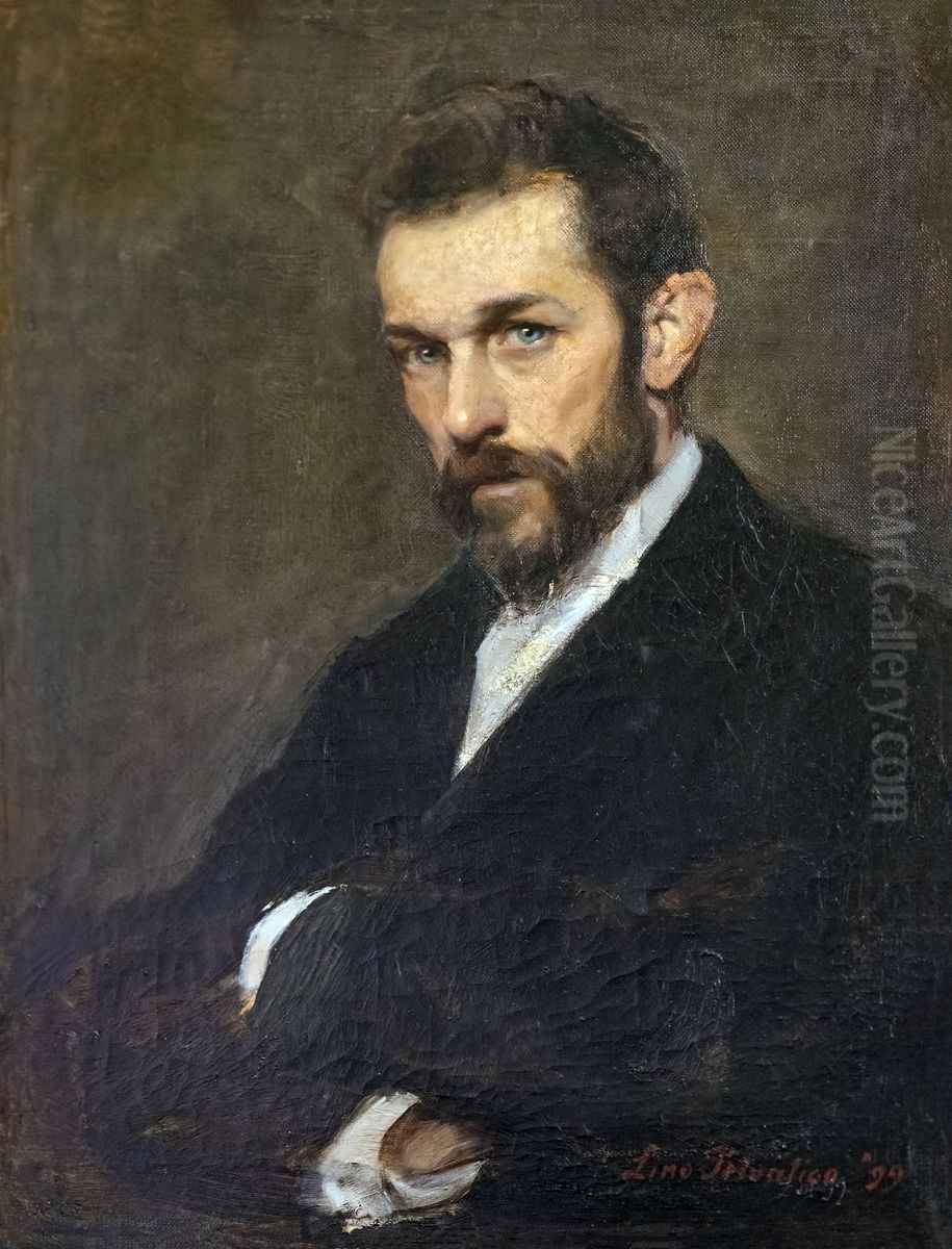 Portrait of Giovanni Bordiga Oil Painting by Lino Selvatico