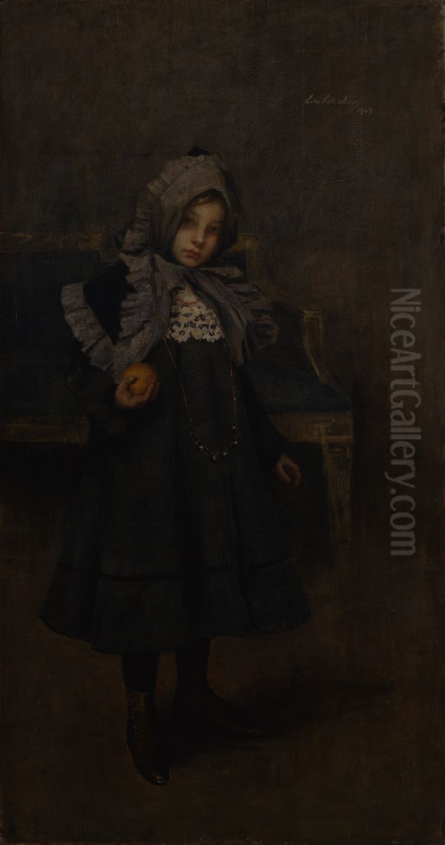 The gray hood Oil Painting by Lino Selvatico