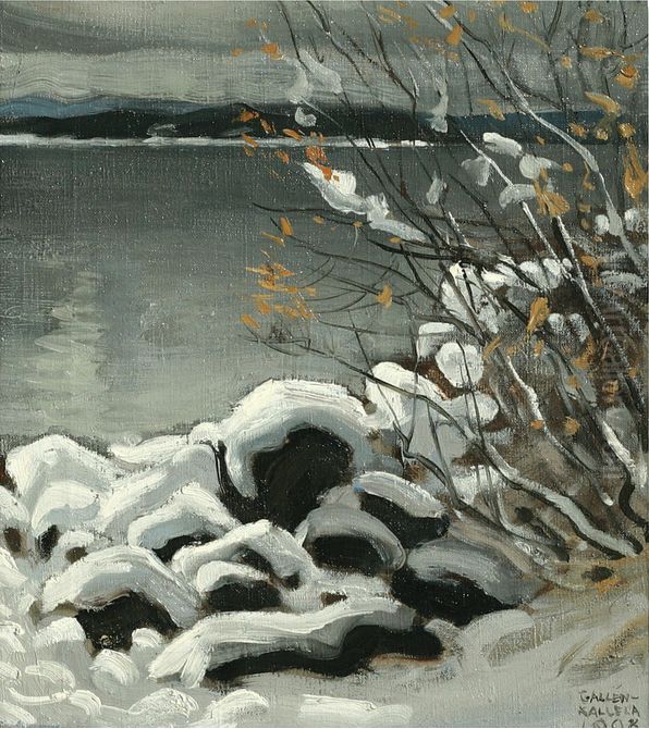 (SNOWY LANDSCAPE) Oil Painting by Akseli Valdemar Gallen-Kallela