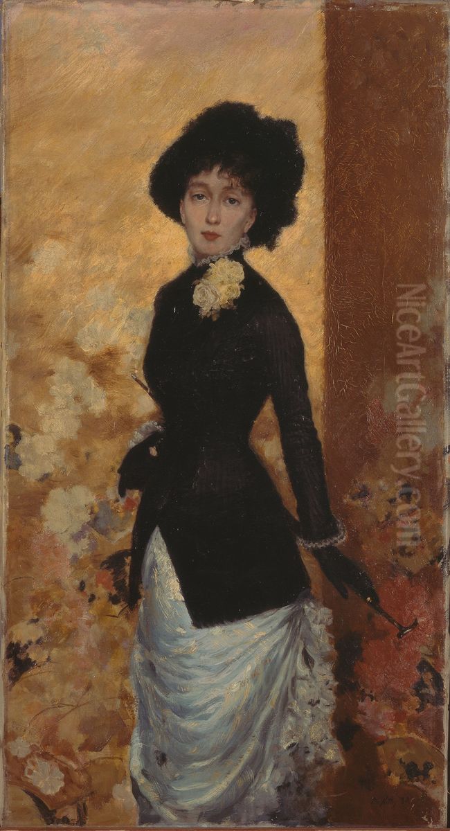 Figura di donna (Leontine De Nittis) Oil Painting by Giuseppe de Nittis