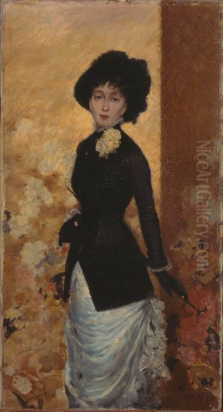 Figura di donna (Leontine De Nittis) Oil Painting by Giuseppe de Nittis