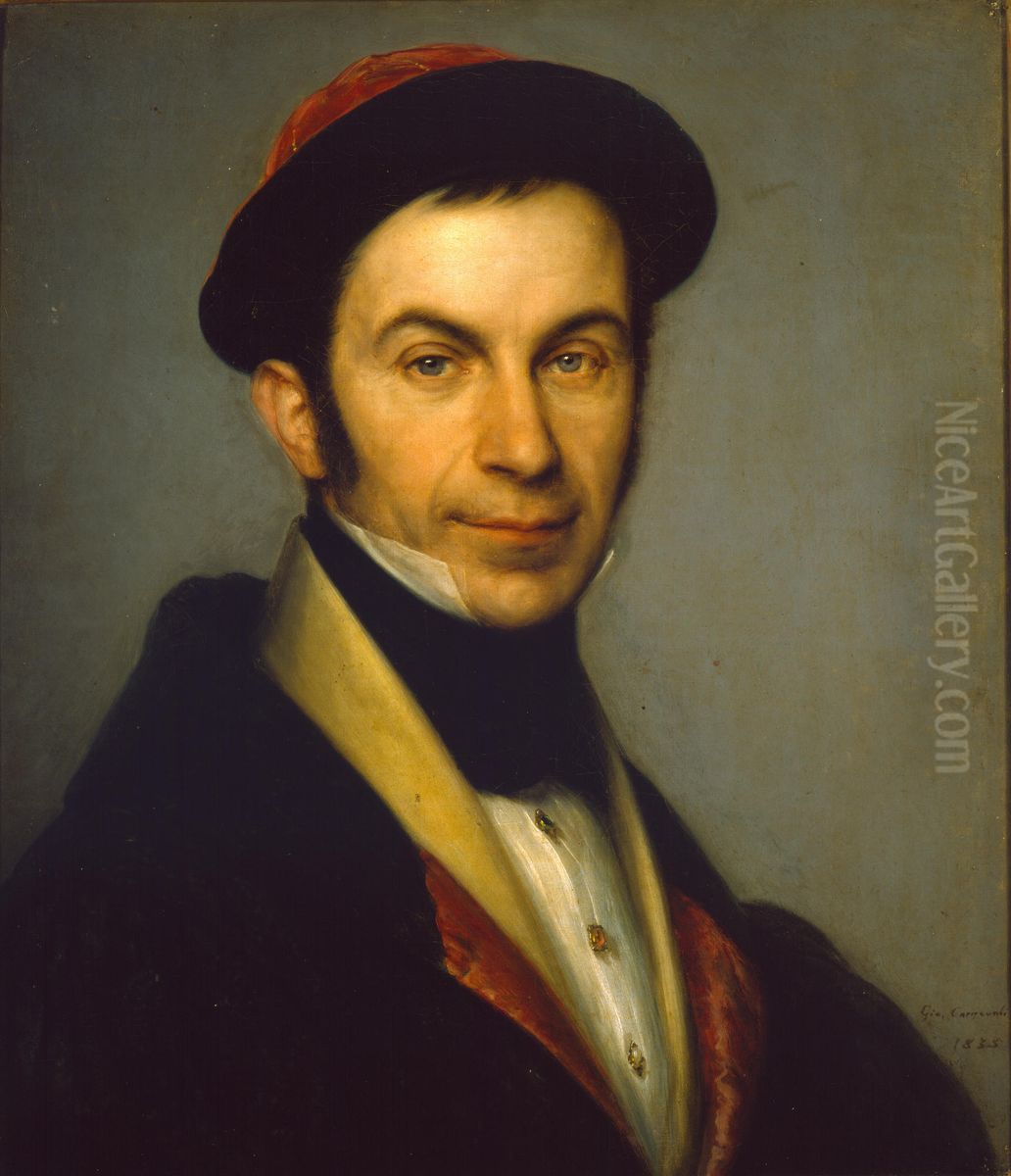 Portrait of Count Guglielmo Lochis Oil Painting by Giovanni Carnovali