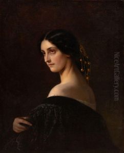 Portrait d'une jeune femme a l'epaule denudee