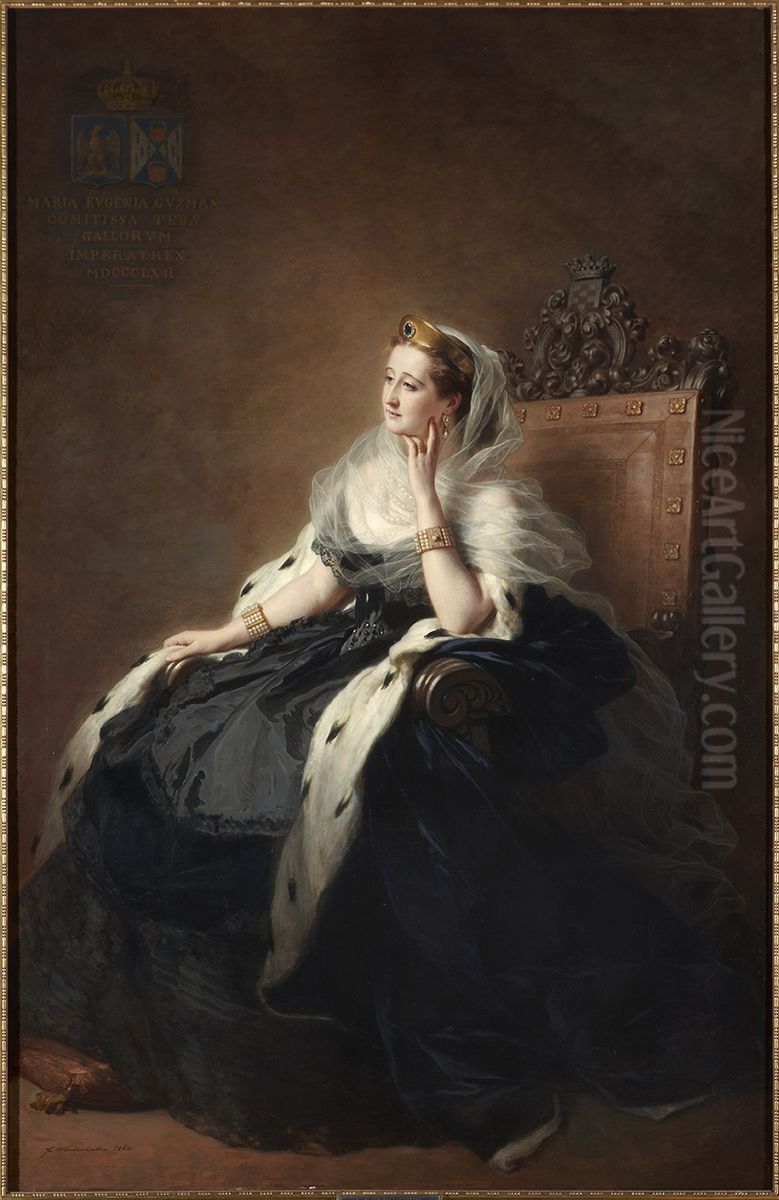 S.M.I. Dona Maria Eugenia de Guzman, condesa de Teba, emperatriz de los franceses Oil Painting by Franz Xavier Winterhalter S.M.I. Dona Maria Eugenia de Guzman, condesa de Teba, emperatriz de los franceses Oil Painting by Franz Xavier Winterhalter