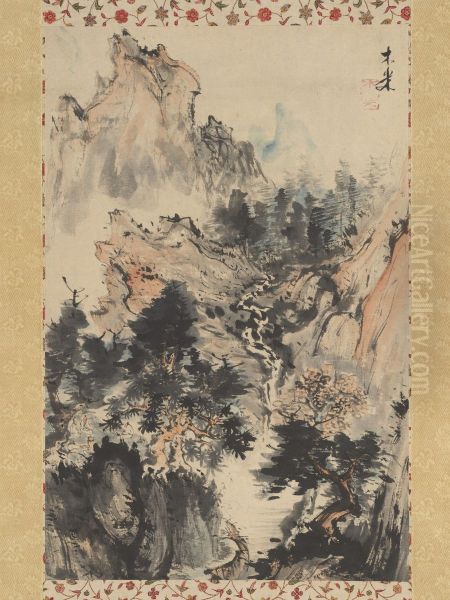 Brewing Tea in the Shade of Trees Oil Painting by Aoki Mokubei
