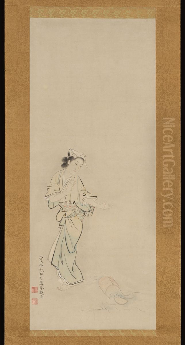 Lady Chiyono Oil Painting by Maruyama Okyo