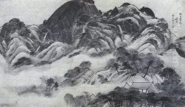 Inwang jesaekdo Oil Painting by Jeong Seon