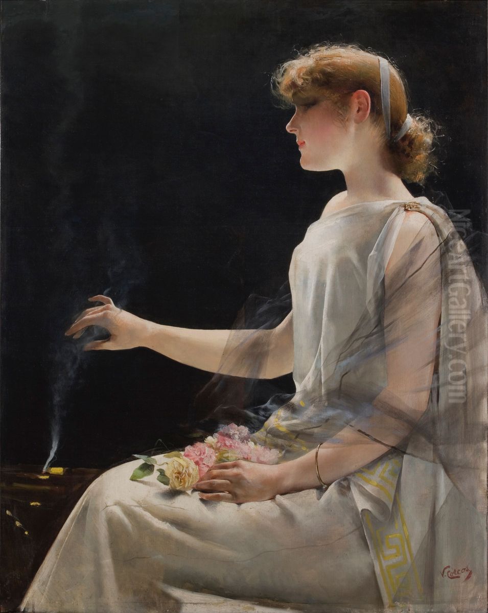 La vestale Oil Painting by Vittorio Matteo Corcos