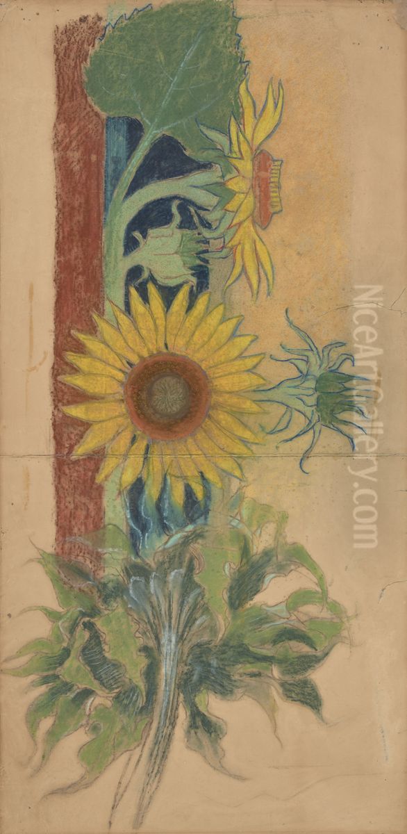 Slonecznik. Projekt do polichromii transeptu kosciola Franciszkanow w Krakowie Oil Painting by Stanislaw Wyspianski Slonecznik. Projekt do polichromii transeptu kosciola Franciszkanow w Krakowie Oil Painting by Stanislaw Wyspianski