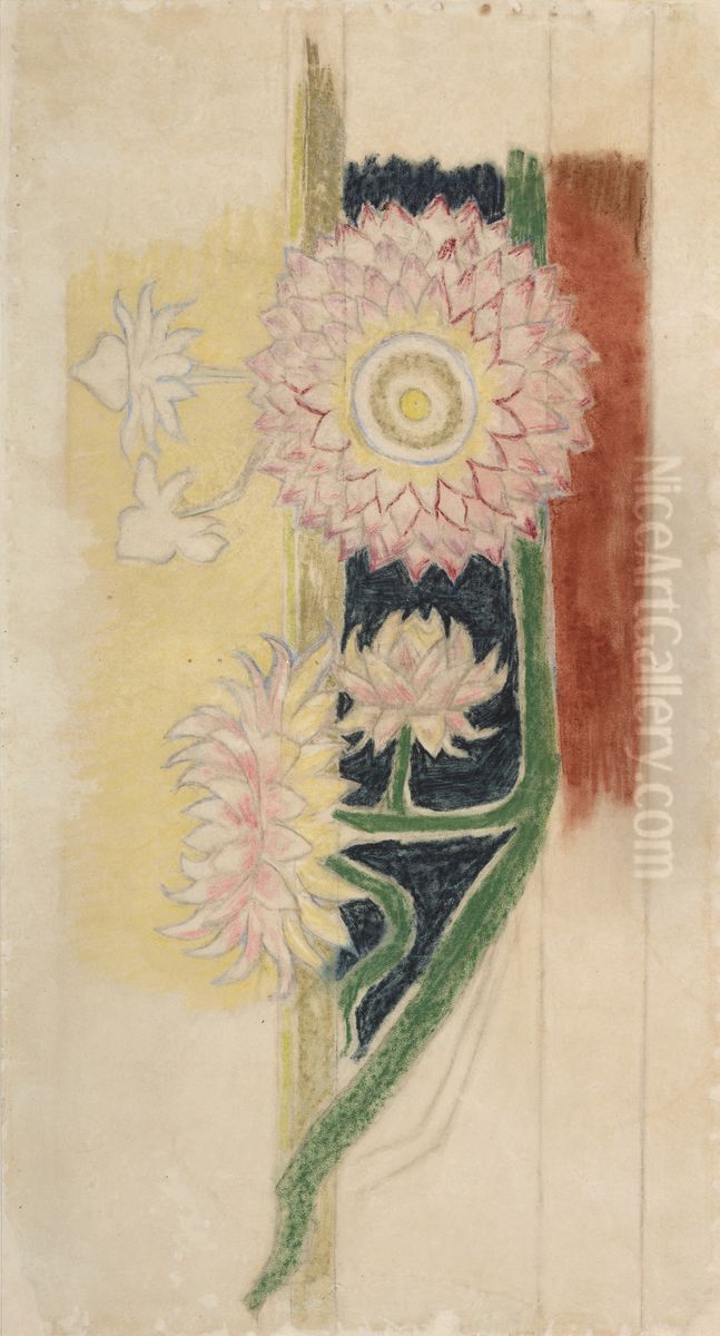 Niesmiertelnik. Projekt do dekoracji malarskiej prezbiterium kosciola Franciszkanow w Krakowie Oil Painting by Stanislaw Wyspianski Niesmiertelnik. Projekt do dekoracji malarskiej prezbiterium kosciola Franciszkanow w Krakowie Oil Painting by Stanislaw Wyspianski