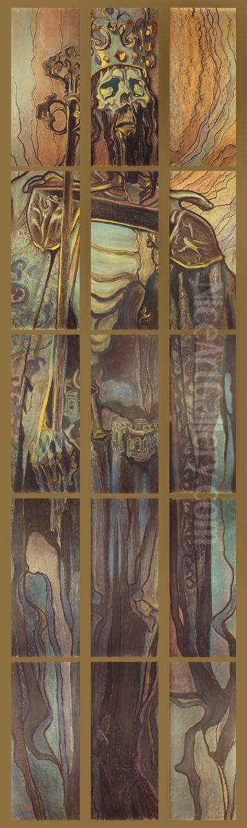 Kazimierz Wielki. Projekt witraza do prezbiterium katedry krakowskiej Oil Painting by Stanislaw Wyspianski