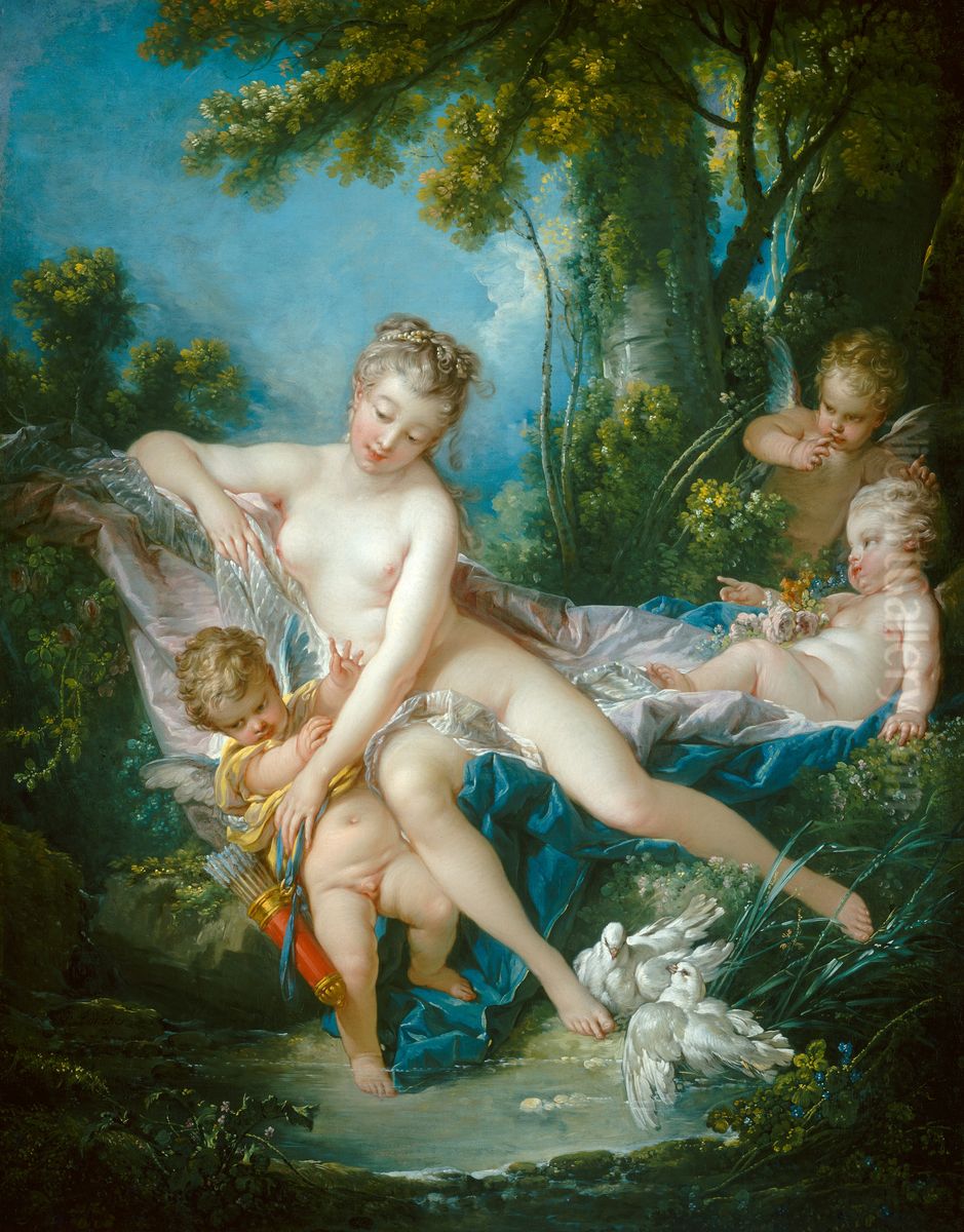 Venus Consoling Love Oil Painting by Francois Boucher