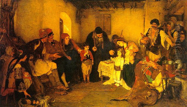 The Betrothal of the Children Oil Painting by Nikolaos Gyzis