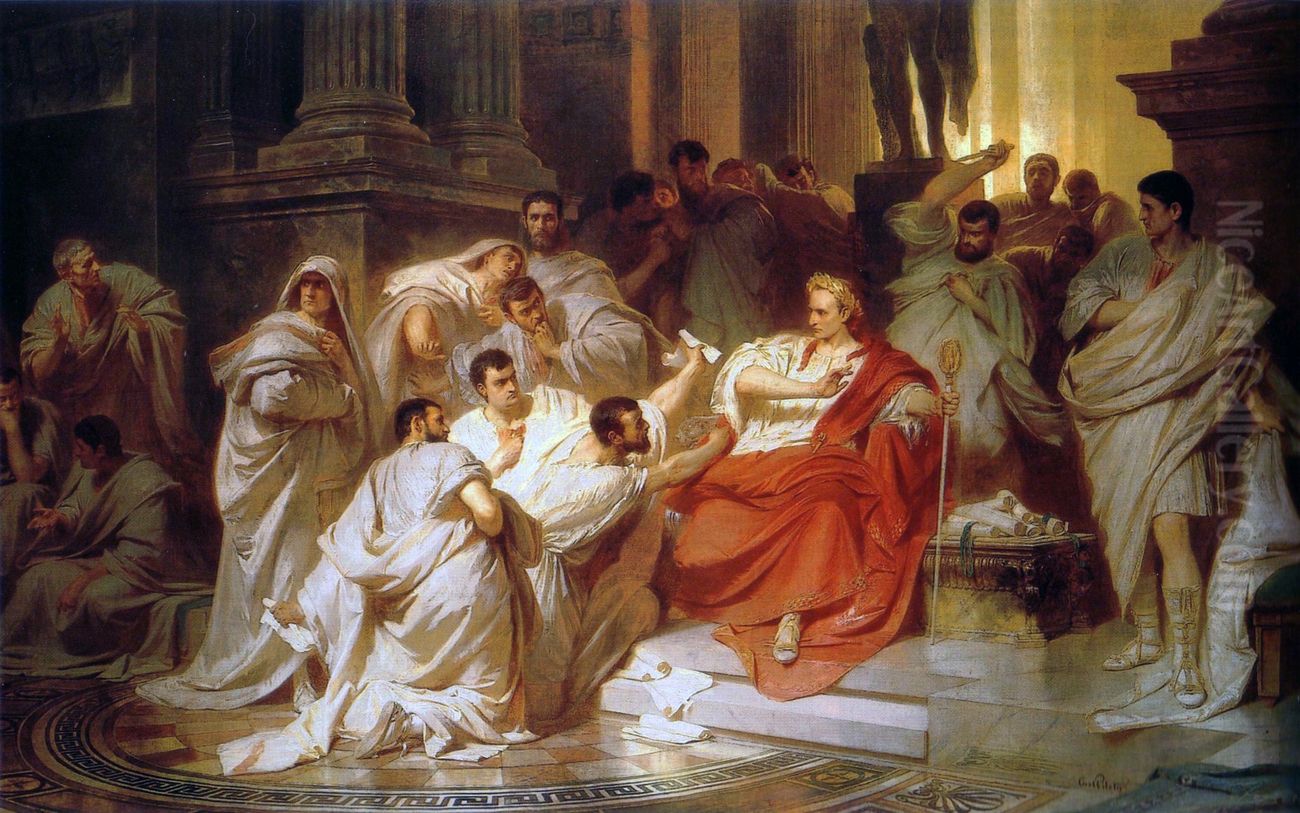 Die ErmordungCasars Oil Painting by Karl von Piloty