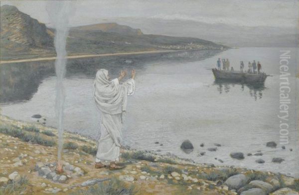 Christ Appears on the Shore of Lake Tiberias Oil Painting by James Jacques Joseph Tissot