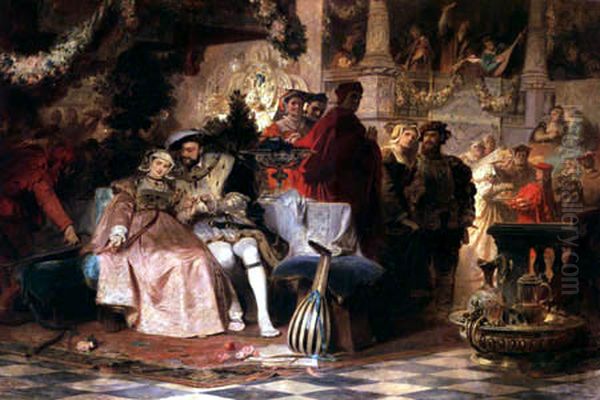 Henry VIII with Anne Boleyn at Cardinal Wolsey's ball Oil Painting by Karl von Piloty Henry VIII with Anne Boleyn at Cardinal Wolsey's ball Oil Painting by Karl von Piloty