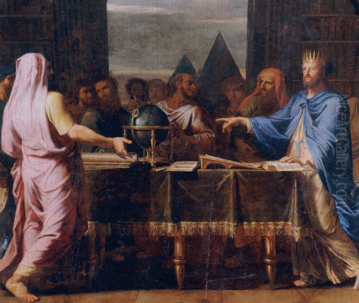 Ptolemaeus II in bibliotheca sua (Champaigne) Oil Painting by Jean Baptiste de Champaigne