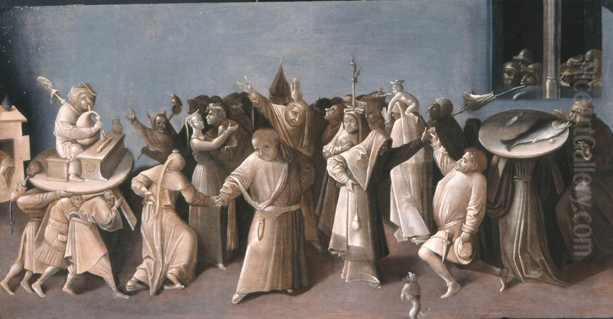 The Fight Between Carnival and Lent ('s-Hertogenbosch) Oil Painting by Hieronymous Bosch