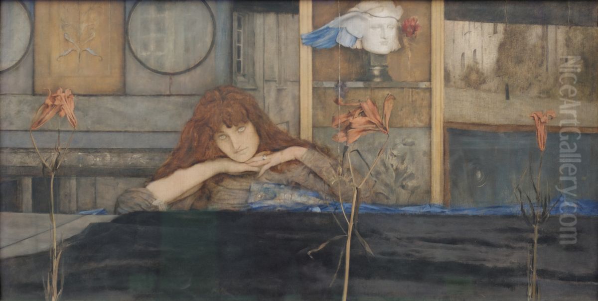 I lock my door upon myself Oil Painting by Fernand Khnopff