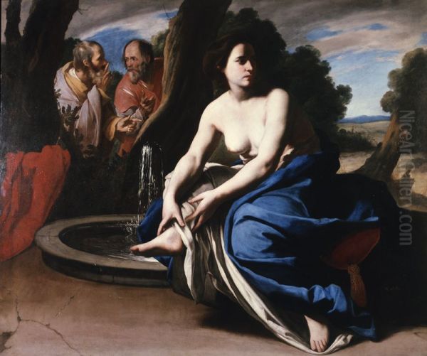 Susanna e i vecchioni Oil Painting by Massimo Stanzione