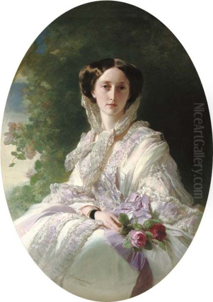 Kronprinzessin Olga von Wurttemberg Oil Painting by Franz Xaver Winterhalter
