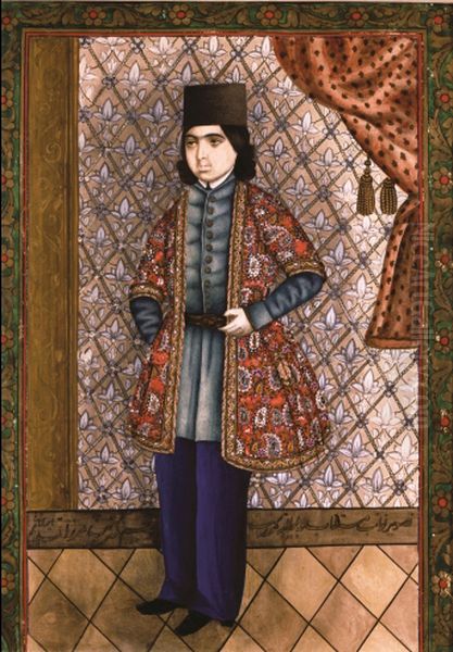 Portrait of a Young Man Oil Painting by Mirza Gadim Iravani