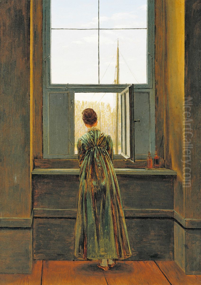 Femme a la Fenetre Oil Painting by Caspar David Friedrich