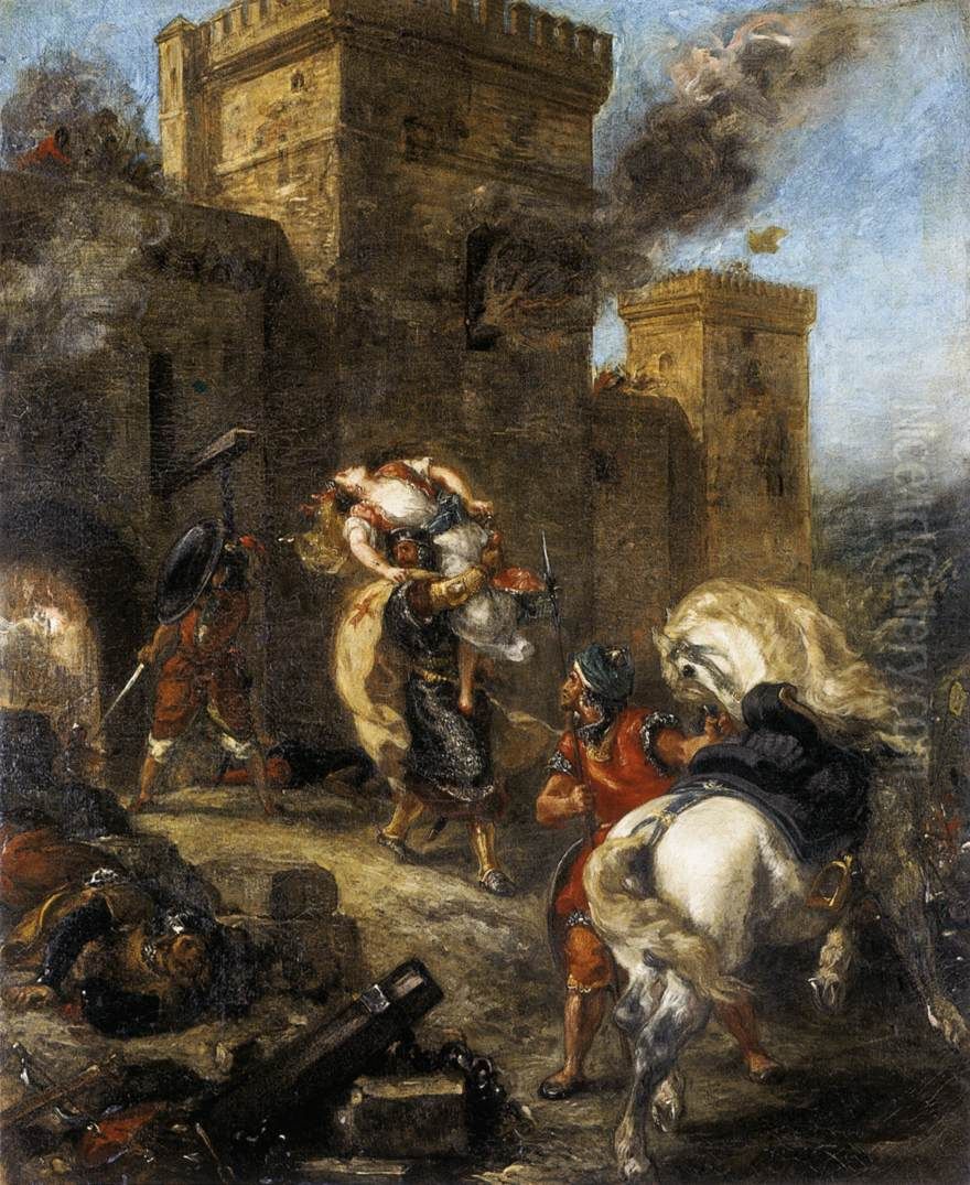The Abduction of Rebecca Oil Painting by Eugene Delacroix
