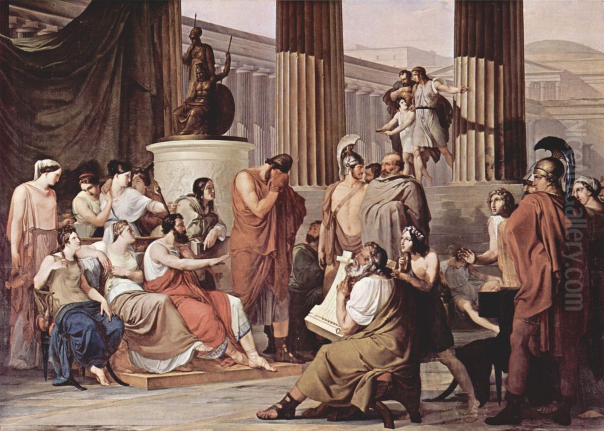 Odysseus am Hofe des Alkinoos Oil Painting by Francesco Hayez