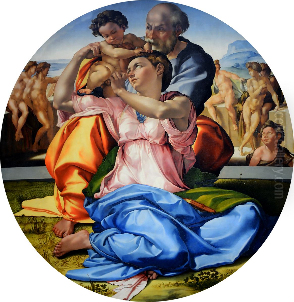 Tondo Doni Oil Painting by Michelangelo Buonarroti