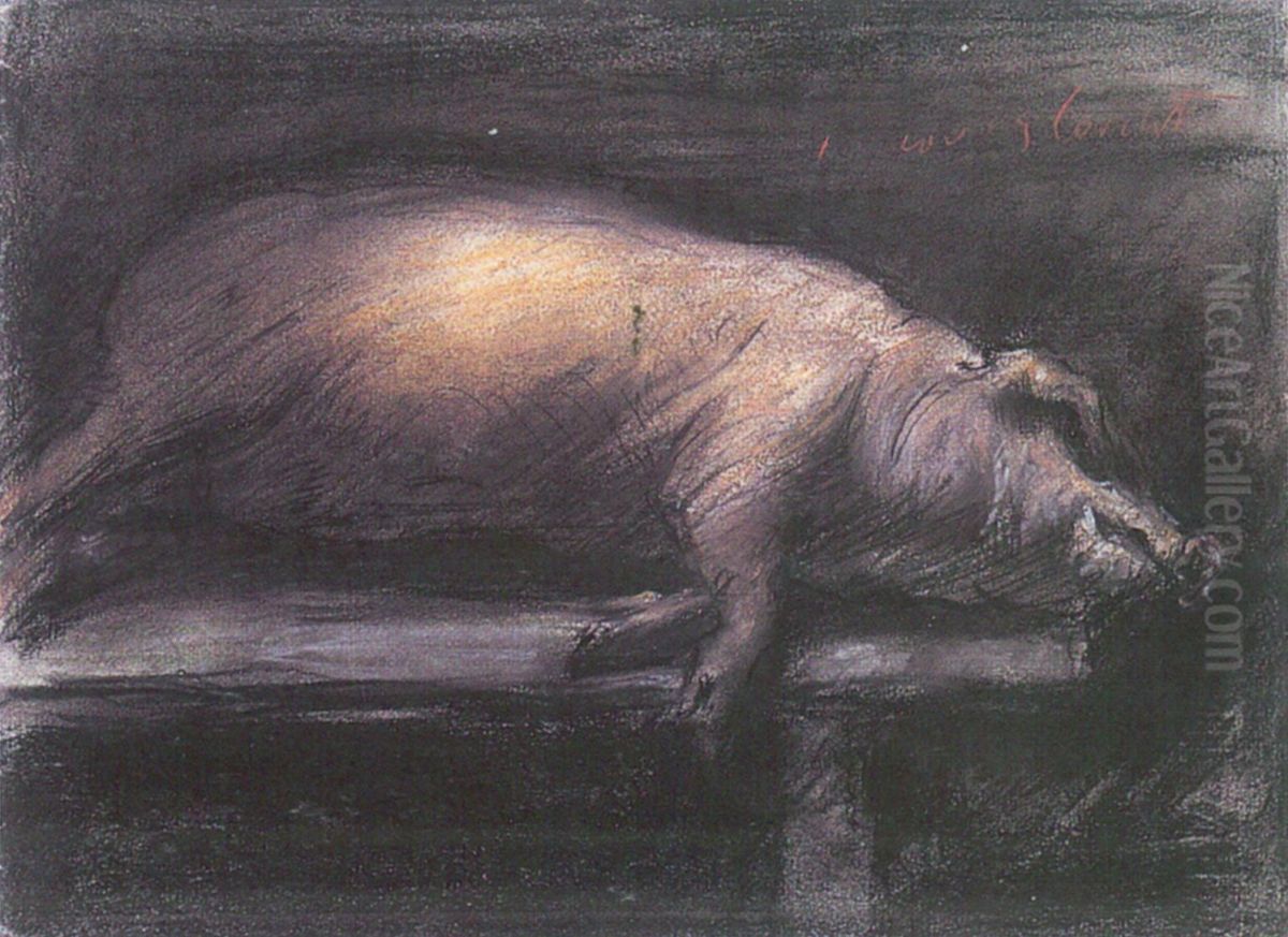 Geschlachtetes Schwein Oil Painting by Lovis (Franz Heinrich Louis) Corinth