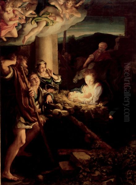 Die Heilige Nacht Oil Painting by Antonio da Correggio