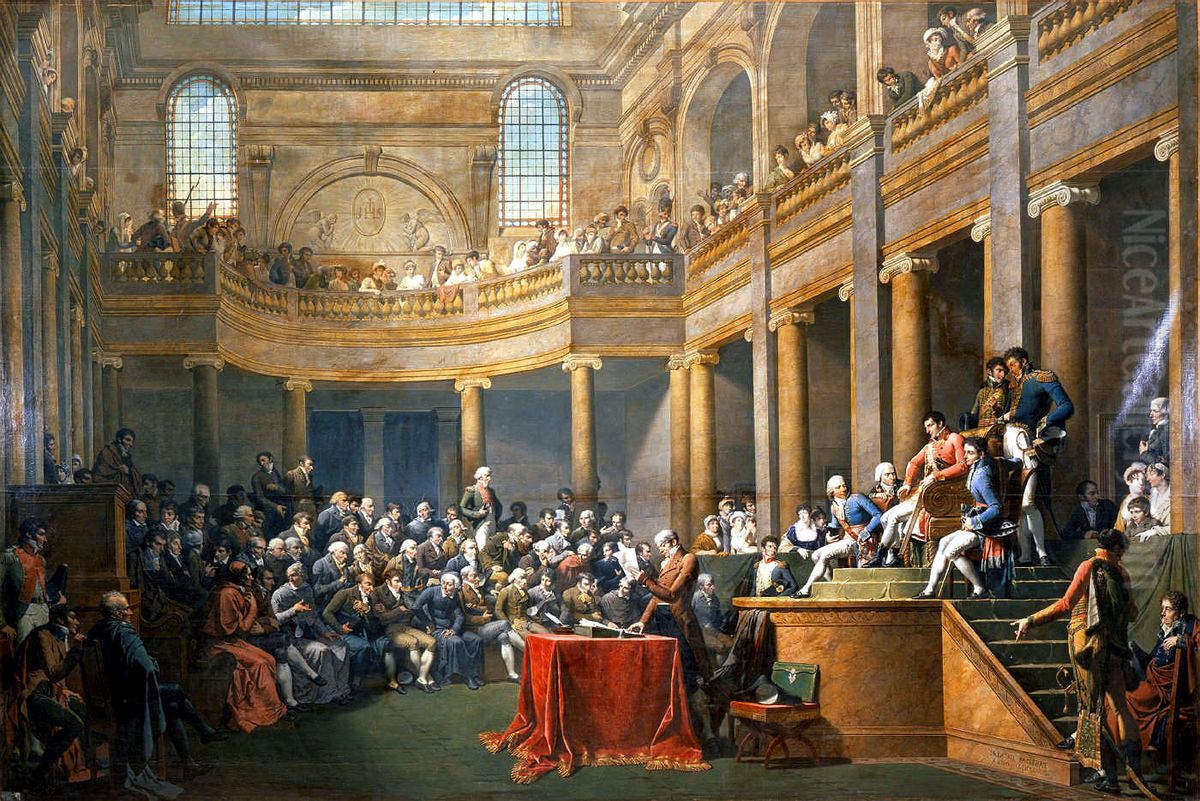 Consulta de la Republique cisalpine reunie en comices a Lyon. Oil Painting by Nicolas-Andre Monsiau