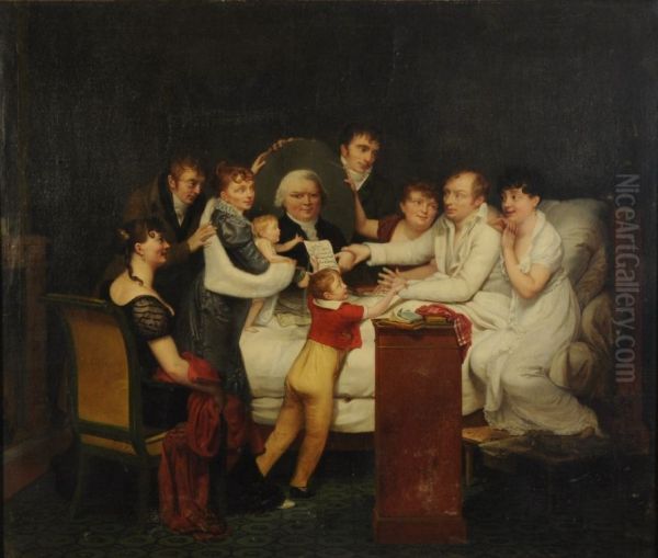 Mister Picard and his family Oil Painting by Pauline Auzou