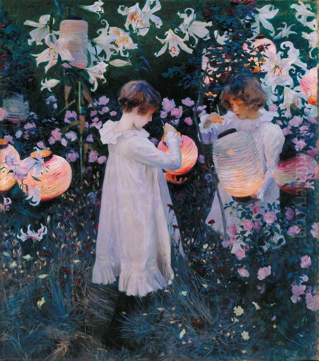 Carnation, Lily, Lily and Rose Oil Painting by John Singer Sargent