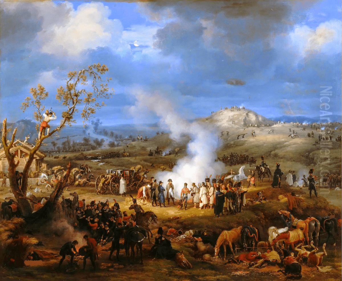 Bivouac on the Eve of the Battle of Austerlitz, 1st December 1805 Oil Painting by Louis-Francois, Baron Lejeune