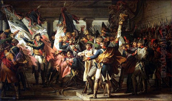 The soldiers of the 76th line find their flags in Innsbruck arsenal Oil Painting by Charles Meynier