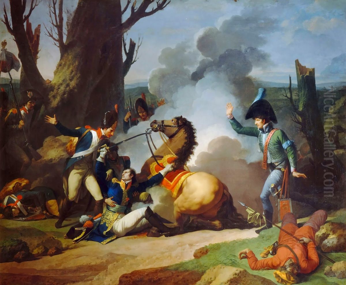 Mort du General Valhubert Oil Painting by Jean-Francois-Pierre Peyron