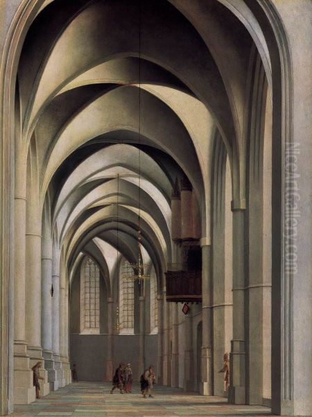 Choir of St. Bavo, Haarlem Oil Painting by Pieter Jansz. Saenredam