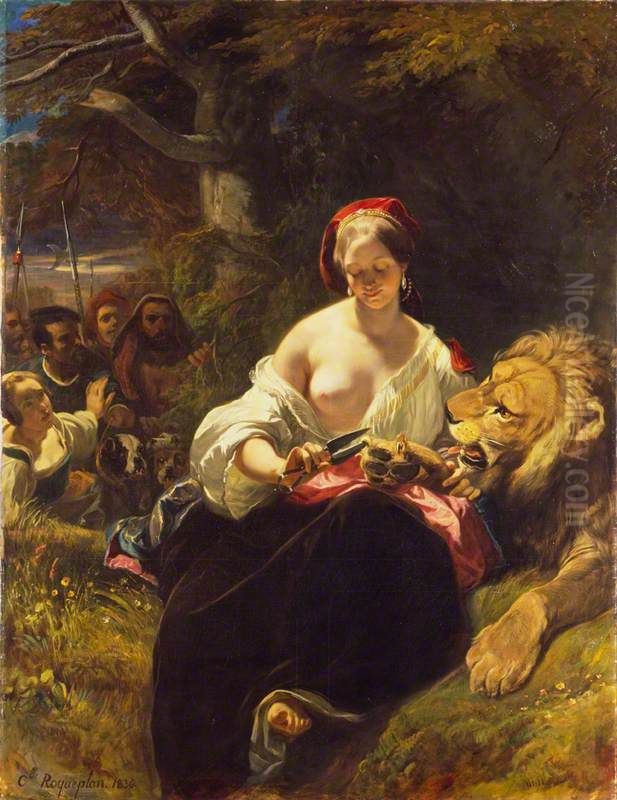 Der verliebte Lowe Oil Painting by Camille Roqueplan