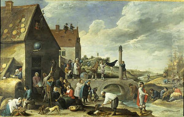 Die Sprichworter Oil Painting by David Teniers the Younger