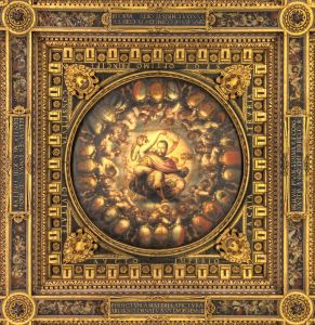 Apotheosis ofCosimo I de Medici, details of the ceilings of the Salone dei Cinquecento,Palazzo Vecchio,Florence.