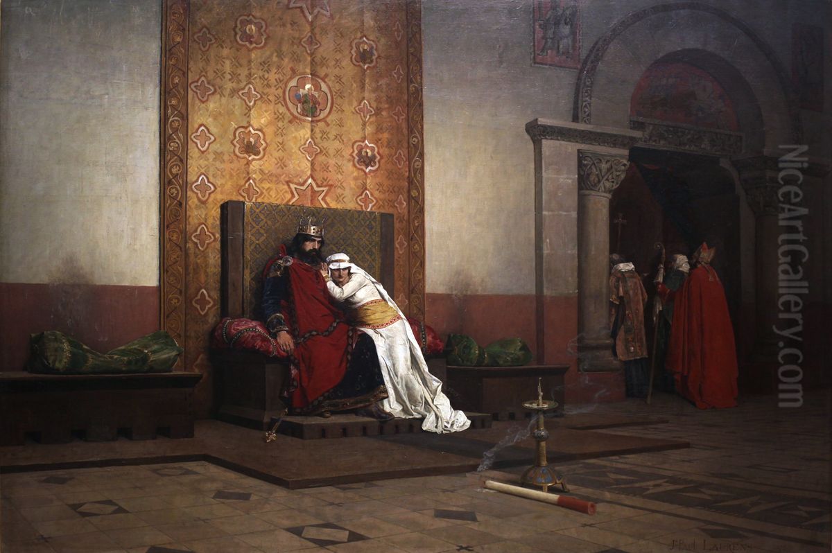 Excommunication of Robert the Pious Oil Painting by Jean-Paul Laurens