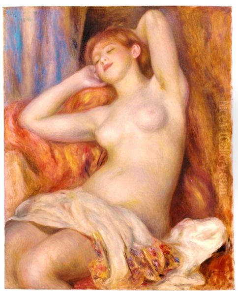 La baigneuse endormieouFemme endormiepar Auguste Renoir. Oil Painting by Pierre-Auguste Renoir