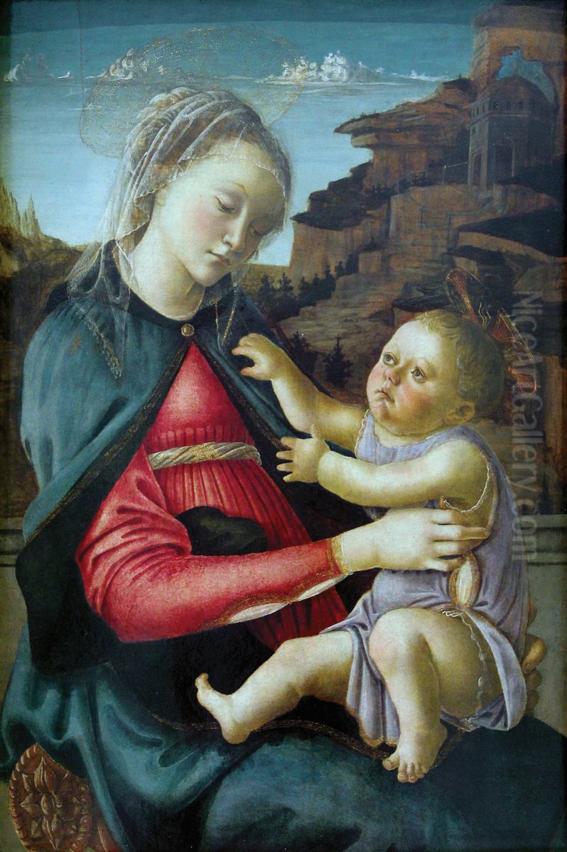 La Vierge et l'Enfant, dite Madone des Guidi de Faenza Oil Painting by Sandro Botticelli