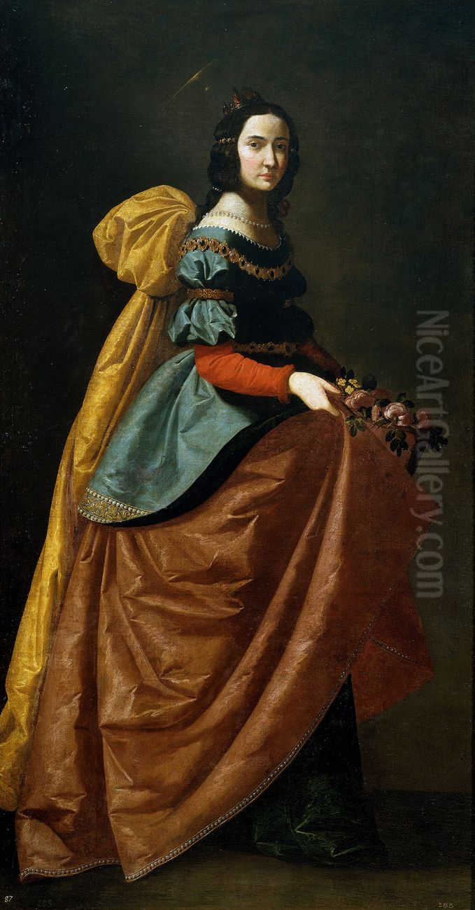 Saint Elizabeth of Portugal Oil Painting by Francisco De Zurbaran